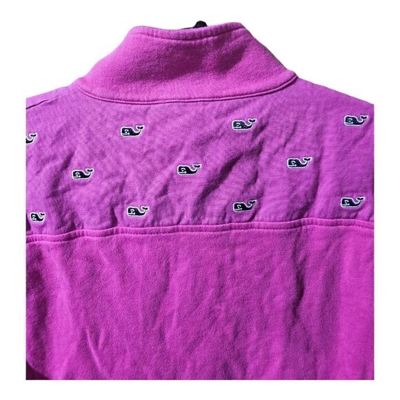 VINEYARD VINES Hot Pink and Navy 3/4 Zip Pullover Sweatshirt - Size Medium - Picture 6 of 8